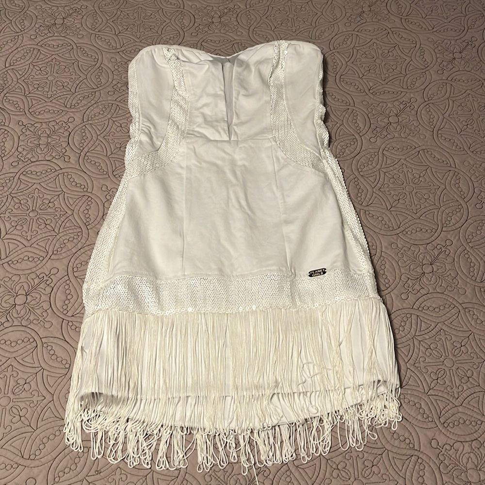 Planet Girls S Strapless White Dress